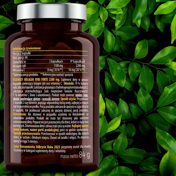 KOLAGEN RYBI FORTE MOCNE STAWY SKÓRA KOŚCI + WITAMINA C COLLAGEN MORSKI