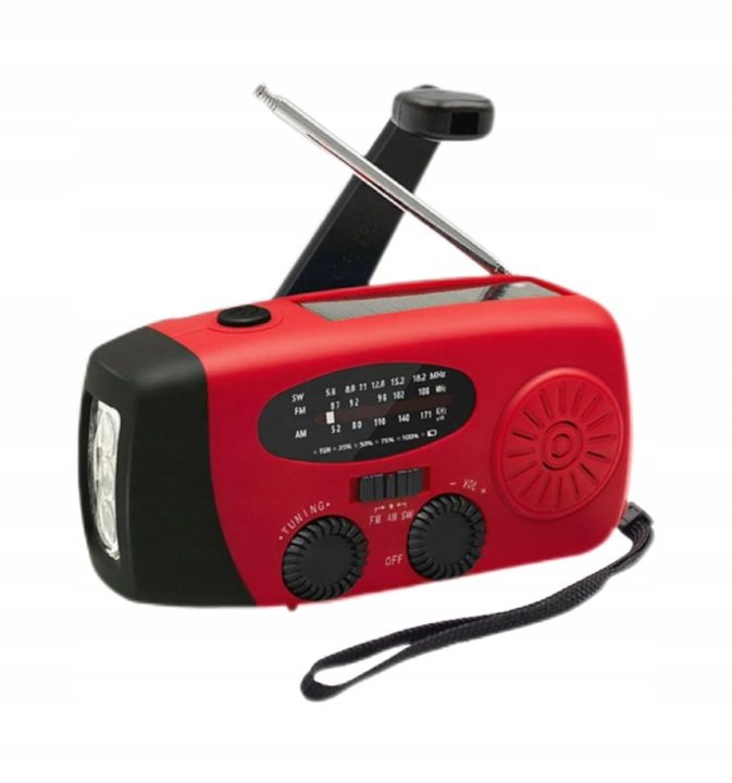 Radio Awaryjne Radio Solarne z korbę Solarne Powerbank Latarka 2000mAh
