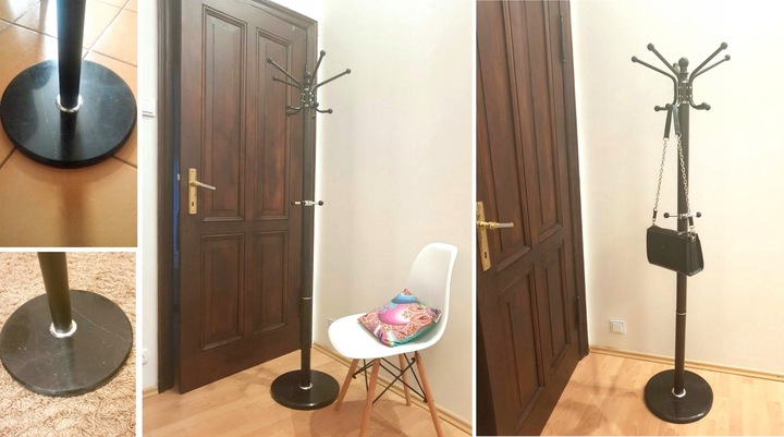 WIESZAK stojący STOJAK na ubrania STABILNY podłoga CZARNY