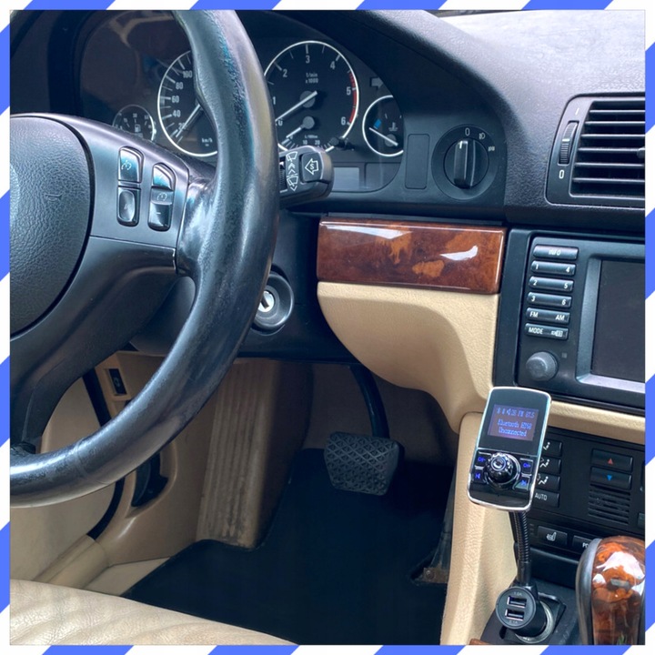 TRANSMITER BLUETOOTH FM SAMOCHODOWY ZESTAW GŁOŚNOMÓWIĄCY NA AUX 2x USB HY68