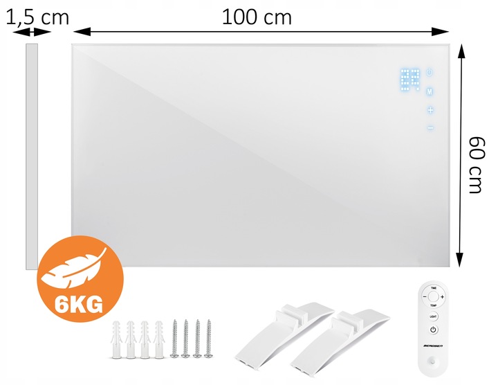 Grzejnik na podczerwień promiennik podczerwieni 600W pilot WiFi