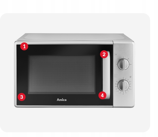 KUCHENKA MIKROFALOWA MIKROFALÓWKA AMMF 20M1S AMICA 700W SREBRNA 20L INOX