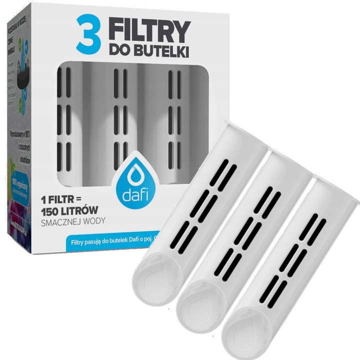 3x Filtry wkłady do butelki filtrującej Dafi Solid Steel Soft