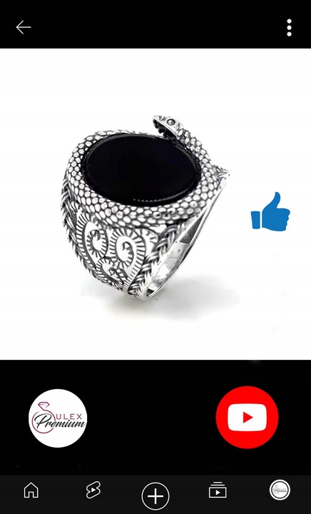 Sygnet srebrny Wąż pr. 925 Pierścień z Owalnym Onyksem i wężem | r. 20