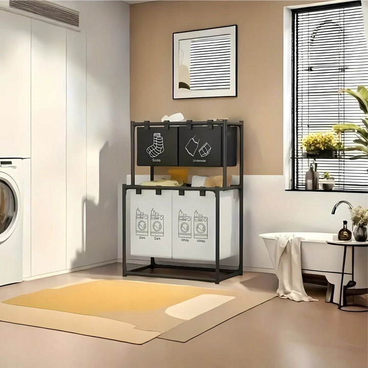 KOSZ NA PRANIE BIELIZNĘ POJEMNIK DUŻY DO PRANIA SKŁADANY WOREK
