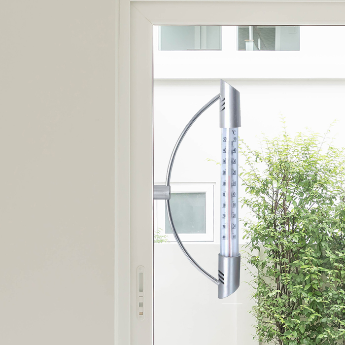 Nowoczesny TERMOMETR OKIENNY balkonowy zewnętrzny ścienny ogrodowy na