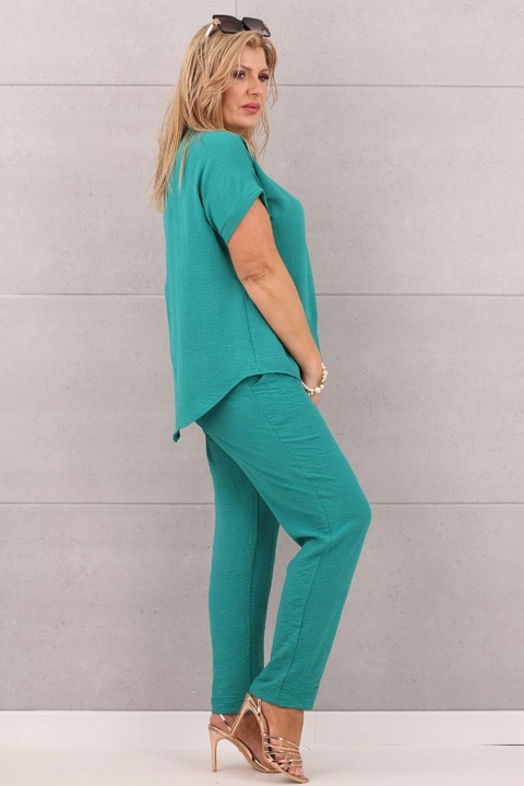 ELEGANCKI KOMPLET DAMSKI DUŻE ROZMIARY POLSKI PRODUCENT BLUZKA I SPODNIE