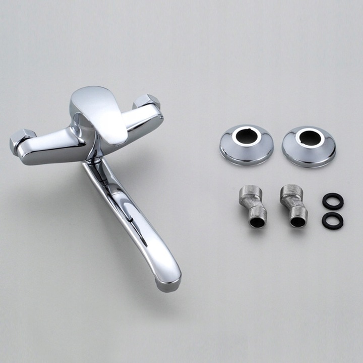 BATERIA KUCHENNA UMYWALKOWA KRAN ŚCIENNA RUCHOMA WYLEWKA KRAN DO