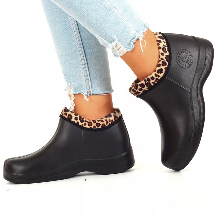 KALOSZE damskie gumowce piankowe KRÓTKIE OCIEPLANE