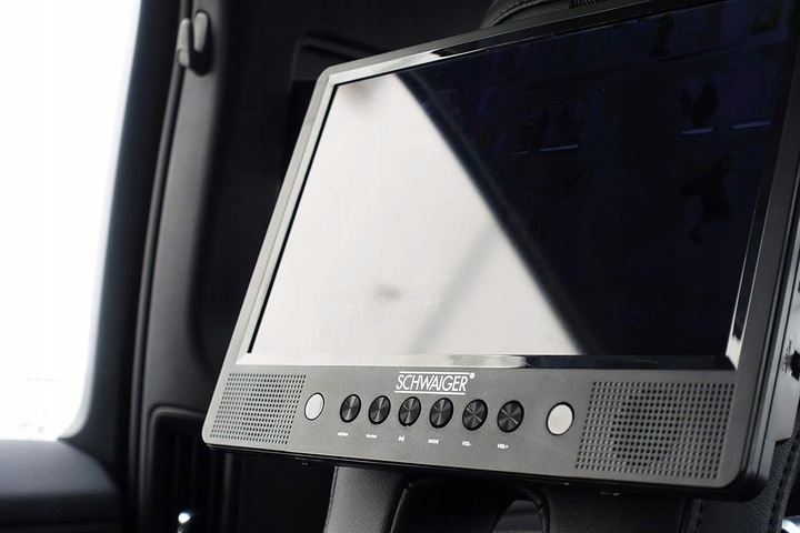 SCHWAIGER przenośny odtwarzacz DVD 2 ekrany USB SD pilot stojak samochodowy