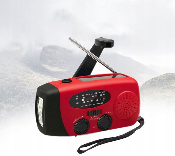 Radio Awaryjne Radio Solarne z korbę Solarne Powerbank Latarka 2000mAh