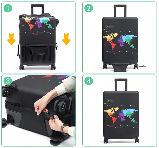 Pokrowiec Na Walizkę Podróżną Ochronny Etui Rozmiar XL Duży Bagaż 80x54x33