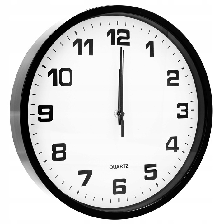 ZEGAR ŚCIENNY czarny 30 cm do salonu kuchni klasyczny