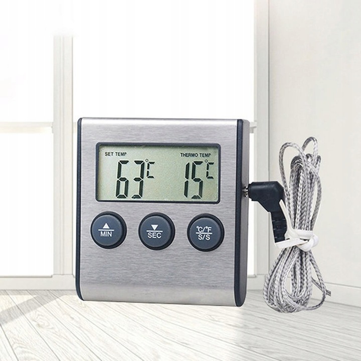 TERMOMETR DO PIEKARNIKA WĘDZARNI GRILL SONDA TIMER