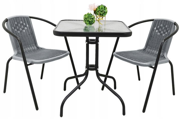 ZESTAW MEBLI OGRODOWYCH TARASU NA BALKON 2x KRZESŁA LORETTO + STÓŁ