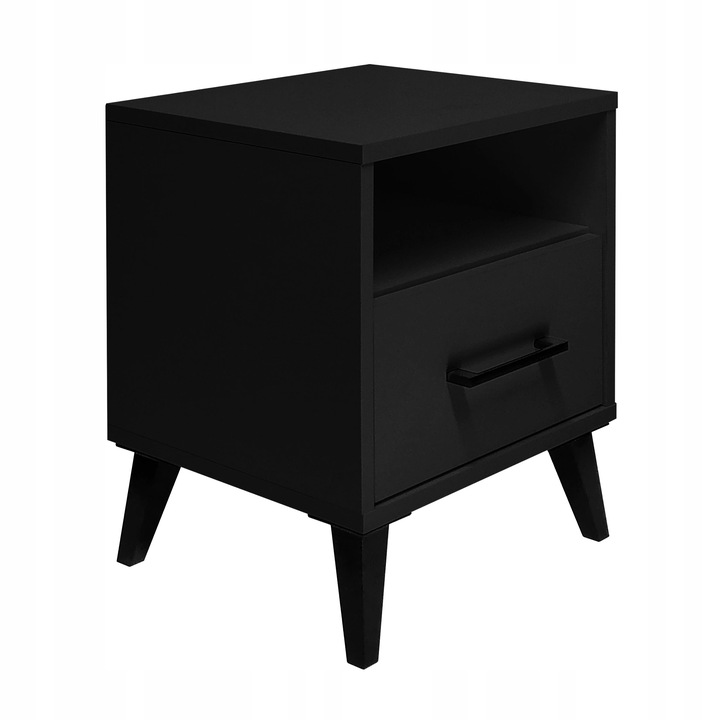 Stolik Nocny z Szufladą Oświetlenie LED Szafka Nocna złożona Loft DĄB