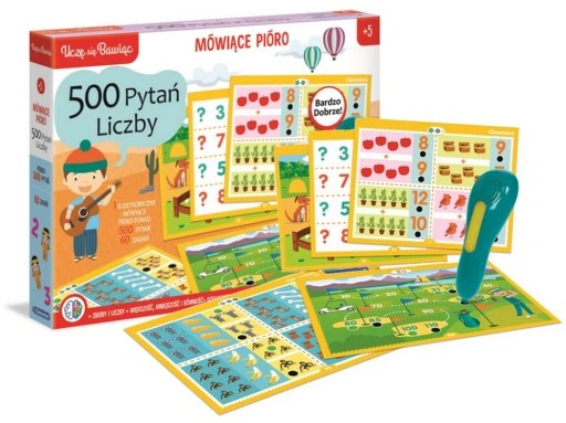 CLEMENTONI MÓWIĄCE PIÓRO 500 PYTAŃ liczby +5 lat