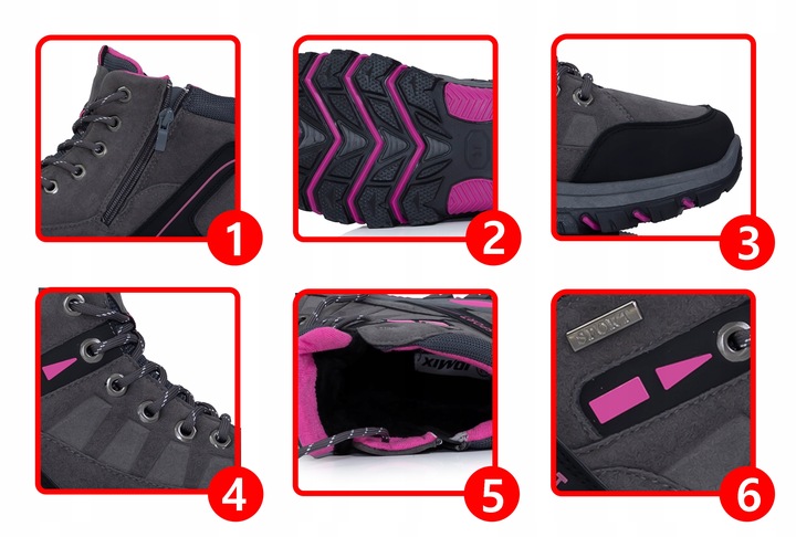 Obuwie Trekkingowe buty zimowe w góry Trapery turystyczne Botki