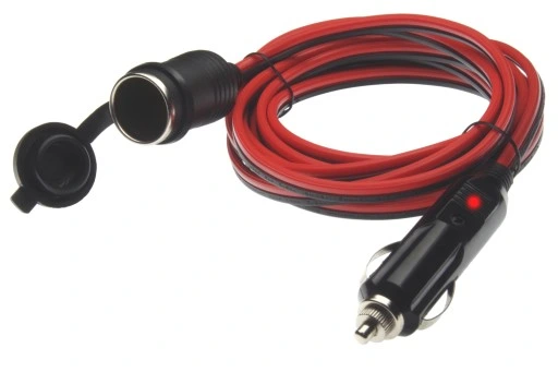 Przedłużacz 3m gniazda zapalniczki 12/24V 10A LED