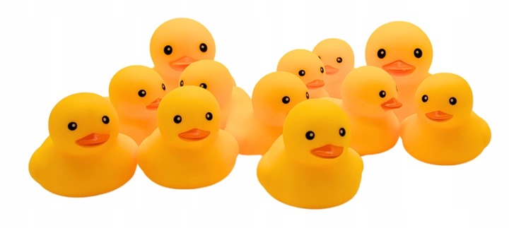 KACZKI Kaczuszki komplet 12 sztuk ŚMIESZNY ZABAWNY PREZENT PISZCZAŁKA