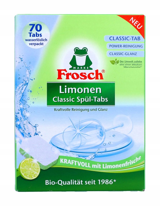 FROSCH Classic Lemon Tabletki do Zmywarki Skuteczne i Biodegradowalne x70