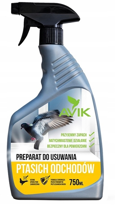 ŚRODEK DO USUWANIA PTASICH ODCHODÓW PREPARAT AVIK 750ML CYTRUSOWY
