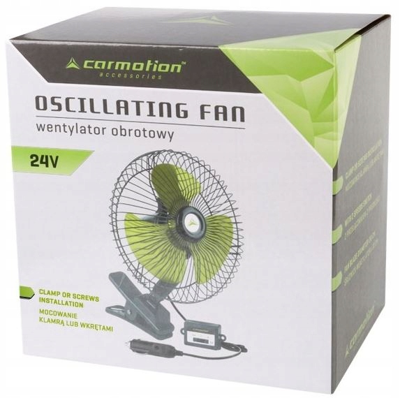 WENTYLATOR WIATRAK SAMOCHODOWY Z KLIPSEM 24V 20CM DO SAMOCHODU CIĘŻAROWEGO