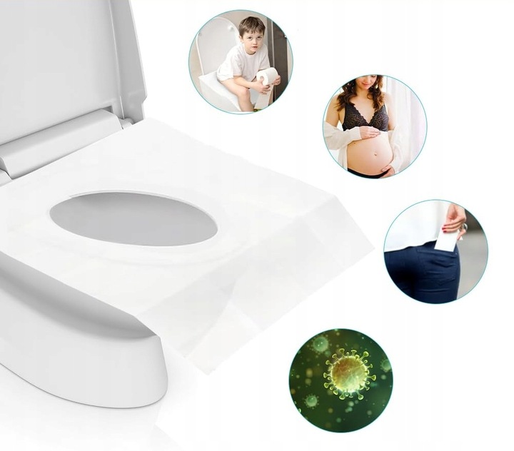 JEDNORAZOWE NAKŁADKI NA DESKĘ SEDESOWĄ SEDES TOALETOWE WC PODKŁADKI 60