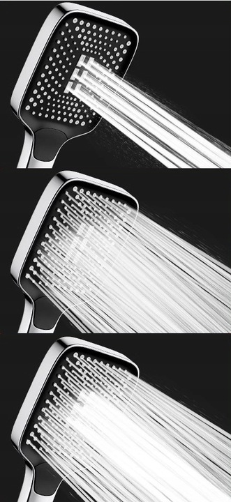 Słuchawka prysznicowa natryskowa 3 funkcje ekologiczna ANTICALC chrom