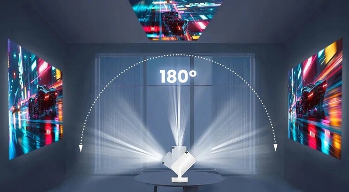 Projektor Android Rzutnik 4K WIFI Przenośny Smart Tv Full HD Obrotowy