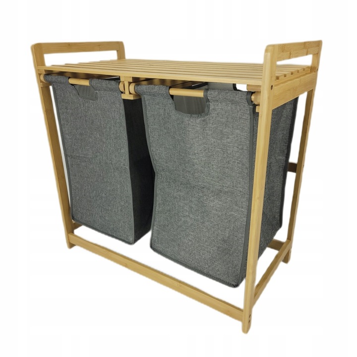 KOSZ na pranie BAMBUSOWY 2-komorowy EKO bielizna ŁAZIENKA worki