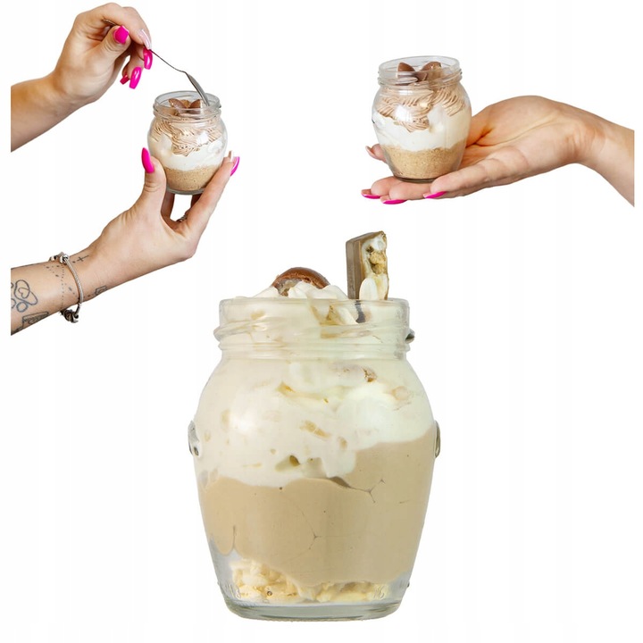 20x POJEMNIKI NA DESERY 150ml Słoik SZKLANY AMFORA Na Deserki Do