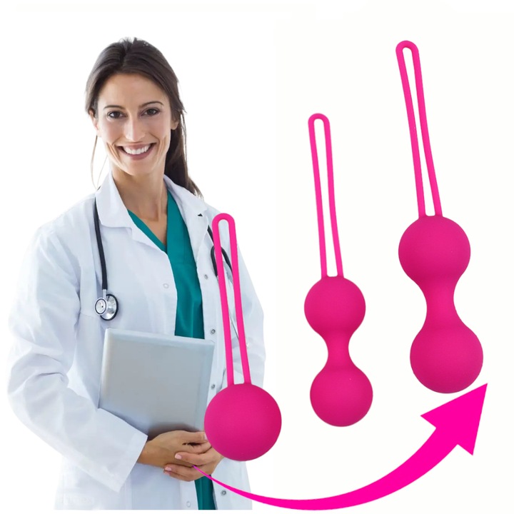 ZESTAW HYPOALERGICZNYCH KULEK GEJSZY, SILIKONOWE KULKI DO MIĘŚNI KEGLA