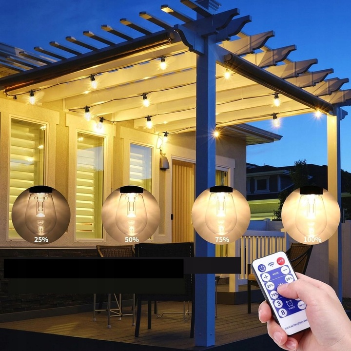 GIRLANDA SOLARNA lampki ogrodowe ŻARÓWKI duże LED