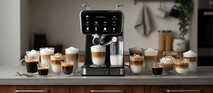 Ekspres do kawy ciśnieniowy kolbowy spieniacz pojemnik 20 bar 1350W