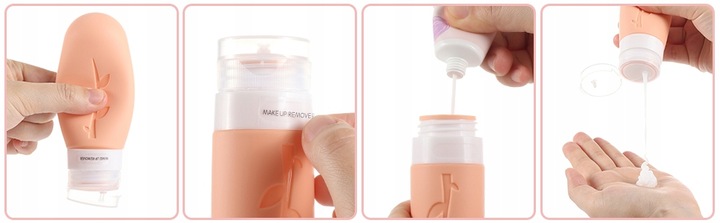 KOSMETYCZKA PODRÓŻNA POJEMNIKI DO SAMOLOTU BUTELKI ZESTAW 19 EL. Z SUWAKIEM