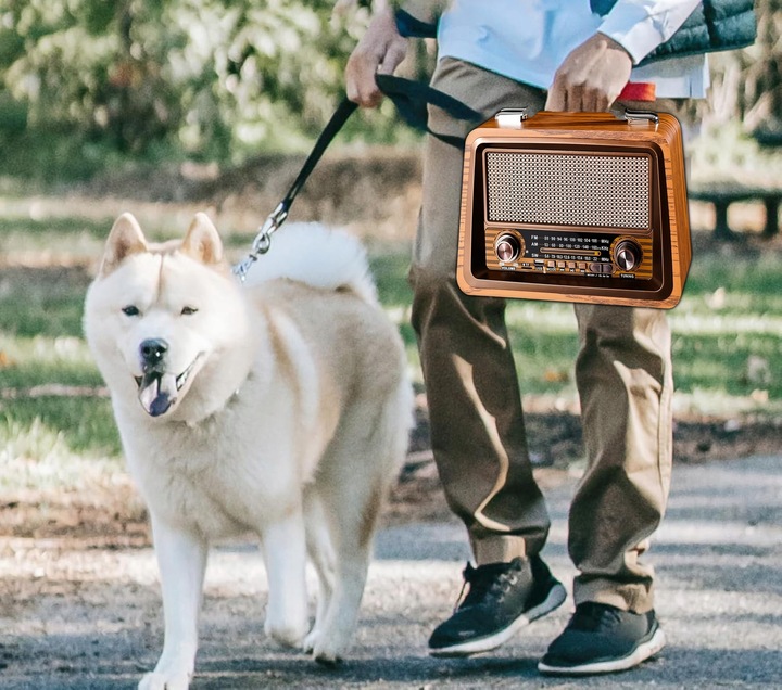 RETRO RADIO SIECIOWO BATRYJNE PRZENOŚNE BLUETOOTH AKUMULATOROWE FM AM