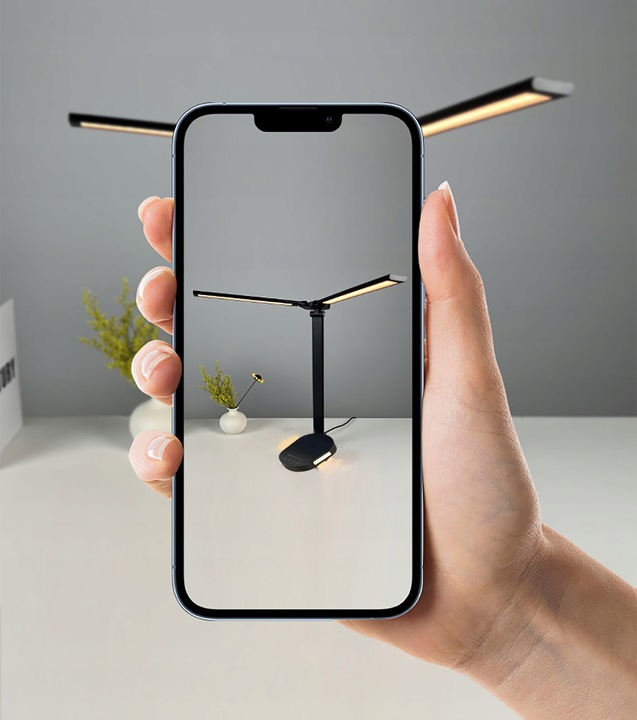 Podwójna Lampka Biurkowa LED Lampa na Biurko Kreślarska 24W Aluminium