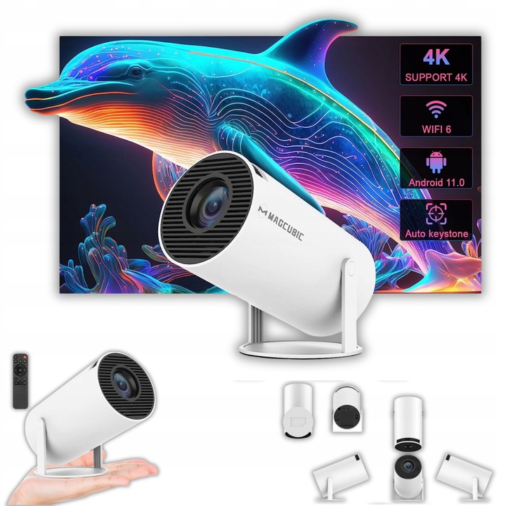 PROJEKTOR MAGCUBIC HY300 PRO 2026 NOWA WERSJA 4K WIFI SMART ANDROID TV