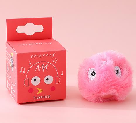 Piłka piłeczka interaktywna dla kota pluszowa różowa R17 zabawka Ćwierka