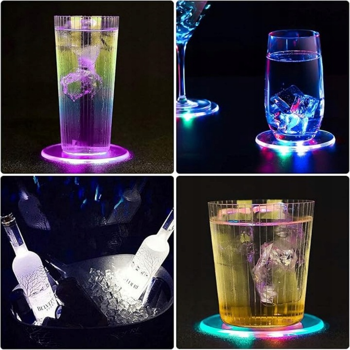 Podstawka Naklejka LED pod Butelkę Szklankę Kubek Zestaw 10 szt.