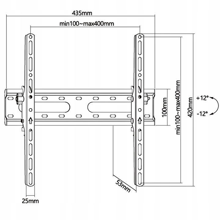 UCHWYT DO TELEWIZORA WIESZAK NA TV MOCNY REGULACJA UCHYLNY LCD 32-85
