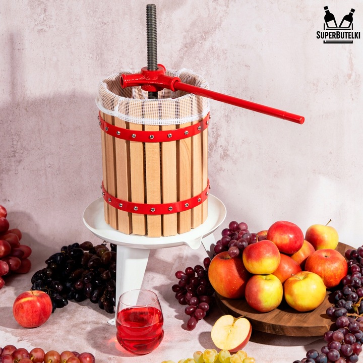 PRASA ŚRUBOWA RĘCZNA do OWOCÓW WINA SOKÓW OLIWY 6 L WYCISKARKA NIERDZEWNA