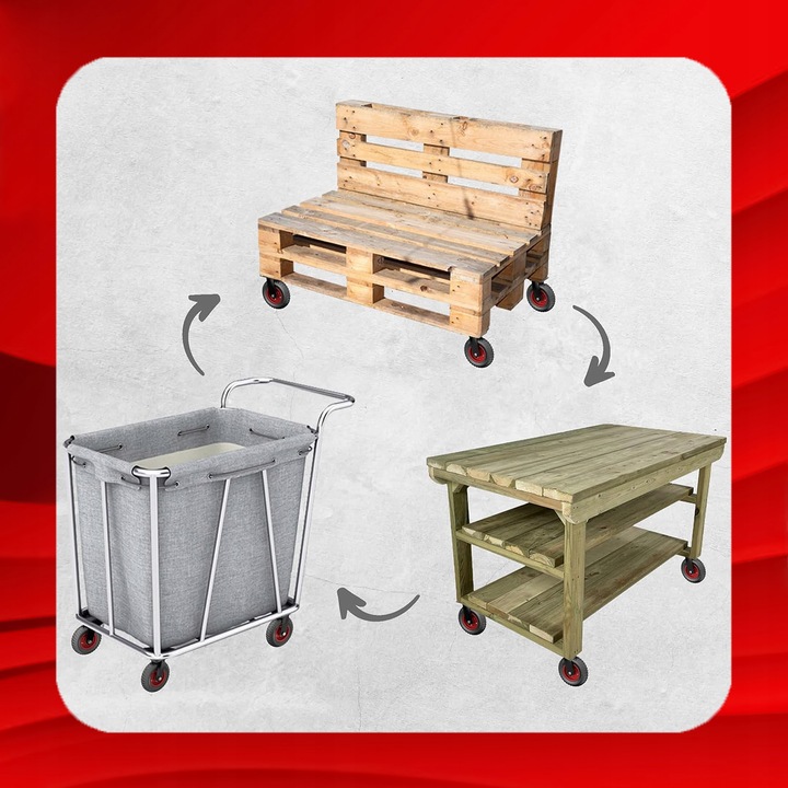 KÓŁKO OBROTOWE DO WÓZKA 200 mm DO 235 KG KOŁO JEZDNE GUMOWE BEZDĘTKOWE