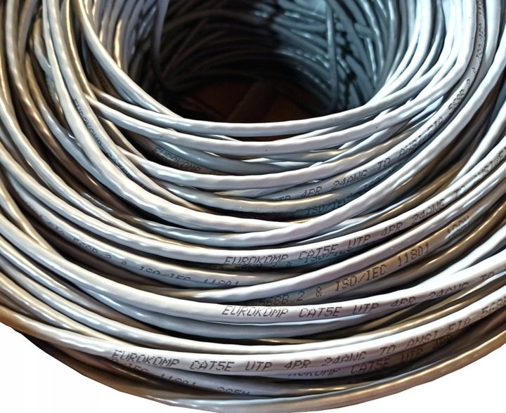KABEL SIECIOWY UTP KAT 5E 100 m SKRĘTKA EUROKOMP