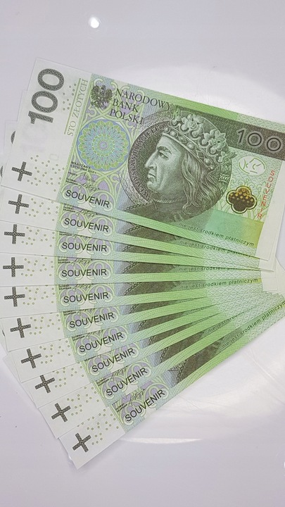 100złotych banknoty do zabawy i nauki plik 50szt
