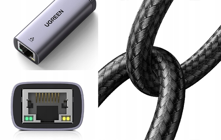 UGREEN Adapter Przejściówka Karta Sieciowa LAN Ethernet USB C Do RJ45 1Gb/s