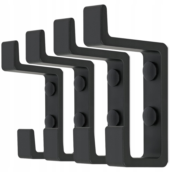 4x HACZYK NA UBRANIA CZARNY WIESZAK MEBLOWY WIESZAK ŚCIENNY NA UBRANIA