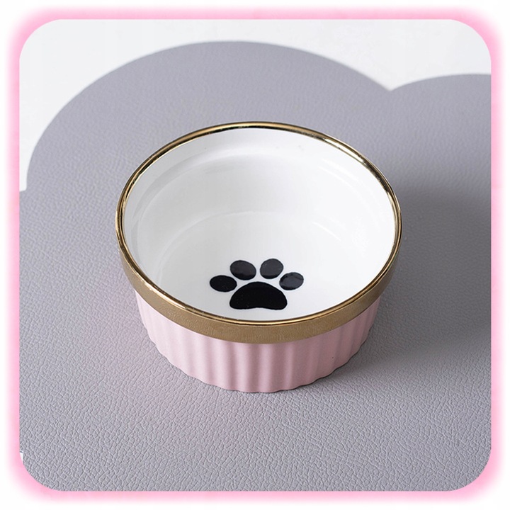 MISKA DLA KOTA PSA PODWÓJNA CERAMICZNA NA STOJAKU Miski ZESTAW 2SZT 2x300ml