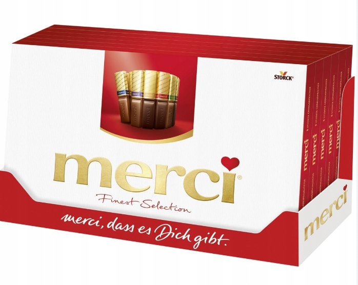 Podziękowanie dziękuje Bombonierka Merci 400g Storck prezent czekoladki